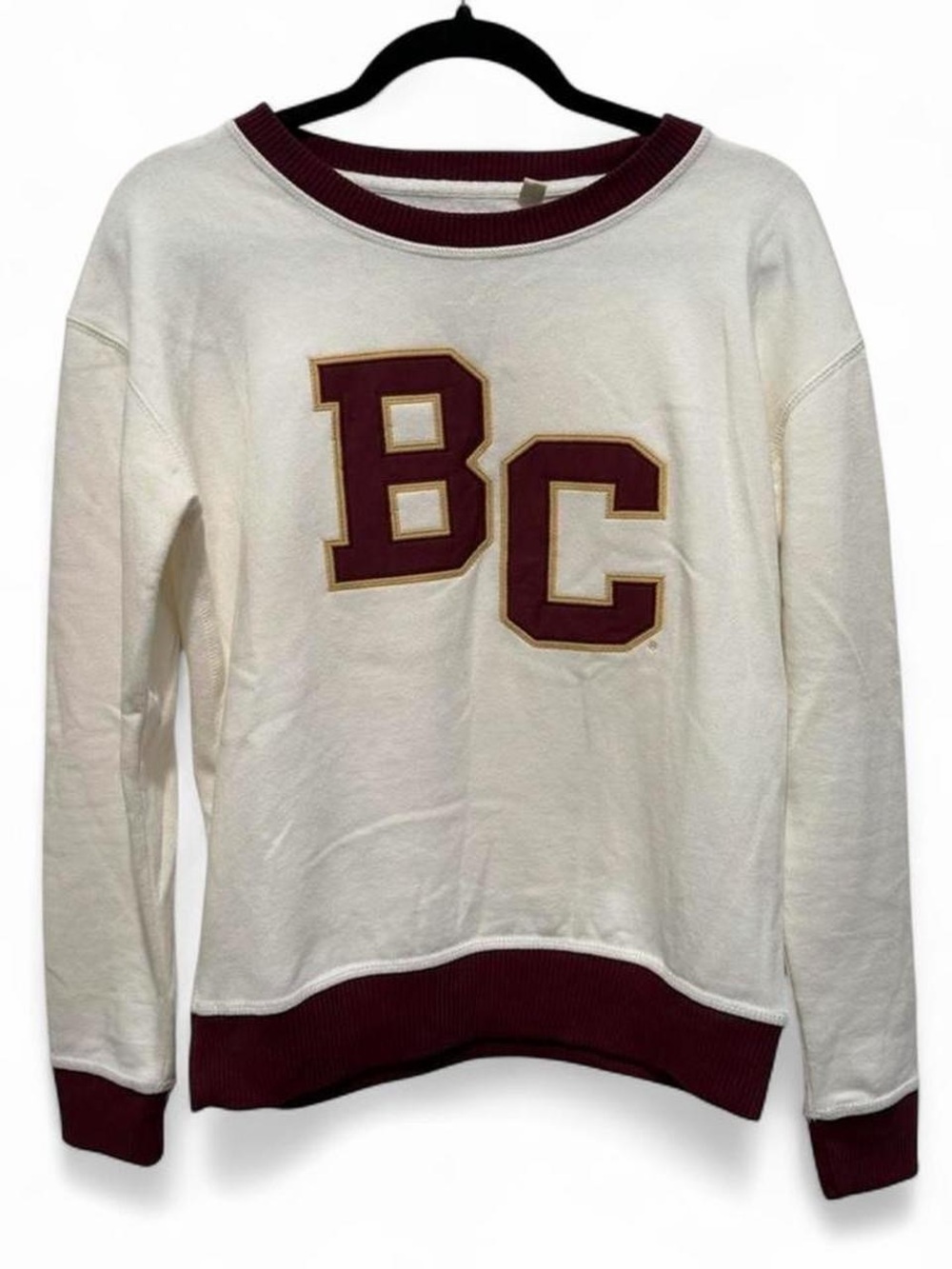 Boston College Cream Burgundy Crewneck Women’s sweatshirt Medium